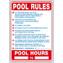 HY-KO 20x28プラスチックサイン【POOL RULES (CALIFORNIA)】 HY-20411