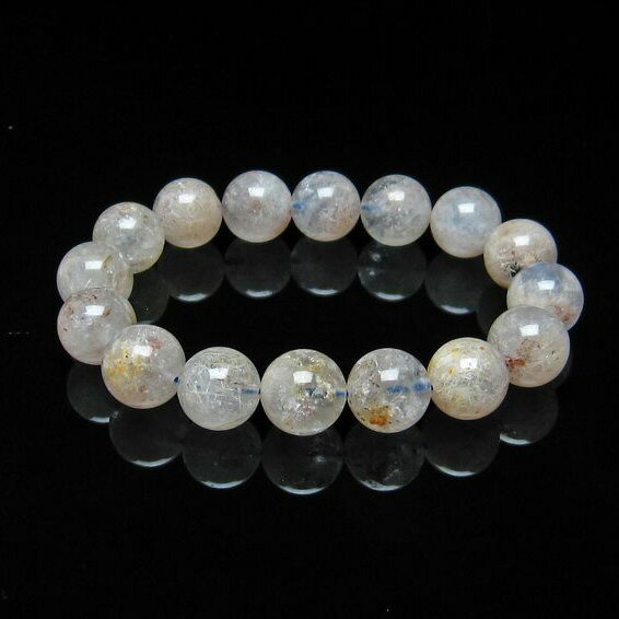 ホワイトガーデンファントムクォーツ ブレスレット 13mm 庭園水晶 ガーデンクォーツ ブレス garden quartz bracelet ガーデン水晶 メンズ レディース 一点物 メール便可 [M便 1/10] 111-16635
