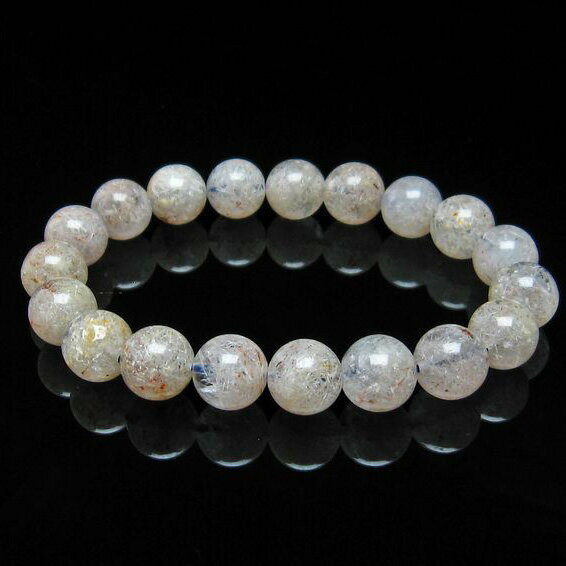 ホワイトガーデンファントムクォーツ ブレスレット 10mm garden quartz bracelet ガーデンクォーツ ブレス 庭園水晶 ガーデン水晶 メンズ レディース 一点物 メール便可 [M便 1/10] 111-16662
