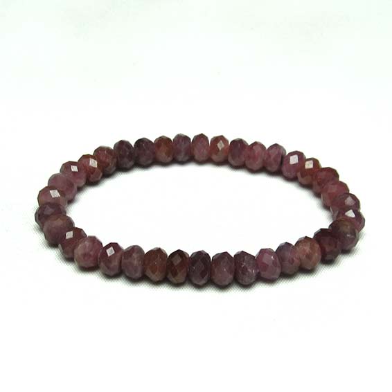 ルビー ブレスレット 8mm Ruby コランダム 紅玉 ブレス Bracelet メンズ レディース 一点物 [送料無料] 111-16907