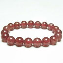 ストロベリークォーツ ブレスレット 10mm 苺水晶 ブレス いちご水晶 Strawberry Quartz Bracelet メンズ レディース 一点物 メー...