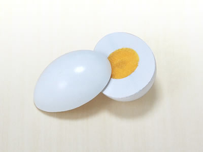 [おままごと 木製 おもちゃ]サックリミニ食材：卵(ままごとセット 木製おもちゃ ままごと たまご ゆでたまご)【木製おもちゃのだいわ直営店】