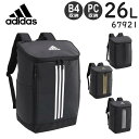 【各種利用でポイント最大25倍】 adidas アディダス バックパック ボックス型 (26L) B4収納 15.6インチPC対応 男女兼用 スクールバッグ リサイクル素材 67921