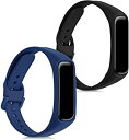 kwmobile 対応: Samsung Galaxy Fit 2 交換バンド - 2x 替えベルト TPU シリコン バンド 黒色/スレートグレー