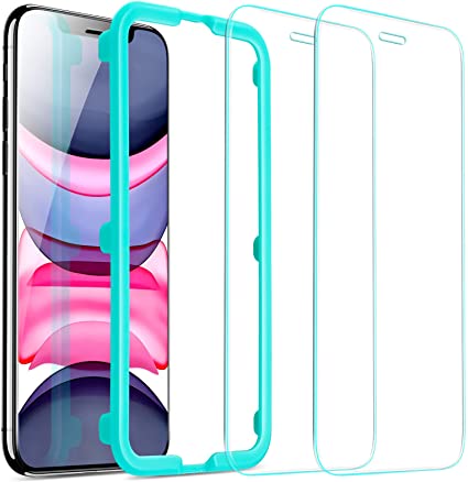 ESR iPhone 11 ガラスフィルム iPhone XR 用強化ガラスフィルム 簡単貼り付けガイド枠 ケースと相性バッチリ iPhone 11/XR 用強化ガラス液晶保護フィルム 2枚セット