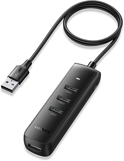 UGREEN USB3.0 ハブ 4ポート 給電用ポート付き セルフ/バスパワー両対応 Windows mac OS Linux ChromeOS対応 5Gbps 高速 1mケーブル付き