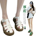 厚底 春夏 スポーツサンダル おしゃれ グルカスポサン サンダル 靴 シューズ メッシュ レディース グルカ 歩きやすい スニーカー ストラップサンダル シューズ ワイドベルト ボリュームソール グルカサンダル