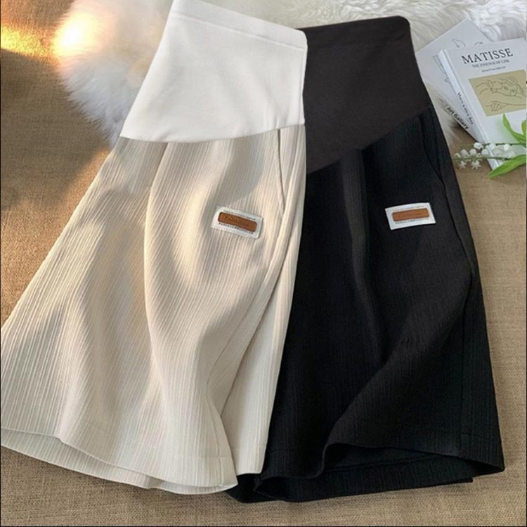 【送料無料】プリーツパンツ ショートパンツ マタニティパンツ 授乳服 マタニティ マタニティウエア ルームウエア パンツ 薄手 アジャスター 短パン ワイドシルエット 楽チン 部屋着 大きサイズ シンプル ハーフパンツ 2