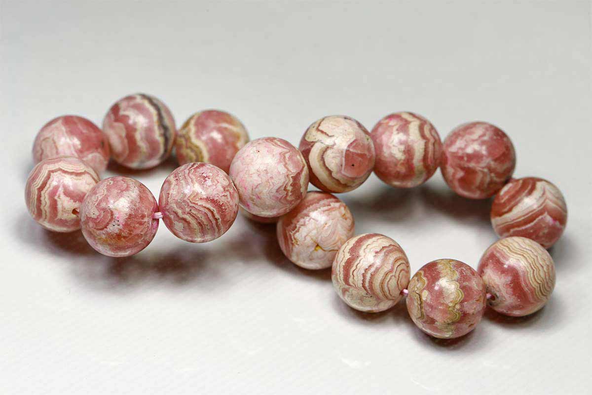 AAA インカローズ ロードクロサイト ブレスレット 13mm パワーストーン 天然石 原石