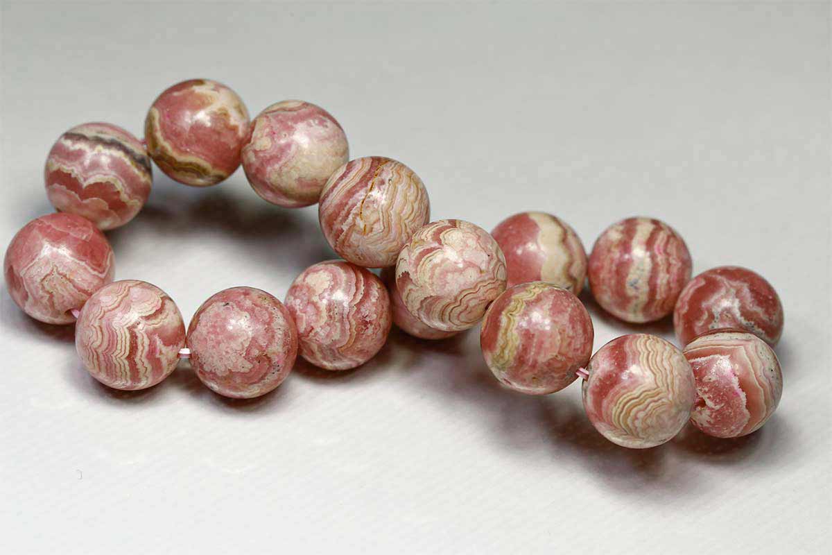 AAA インカローズ ロードクロサイト ブレスレット 13mm パワーストーン 天然石 原石