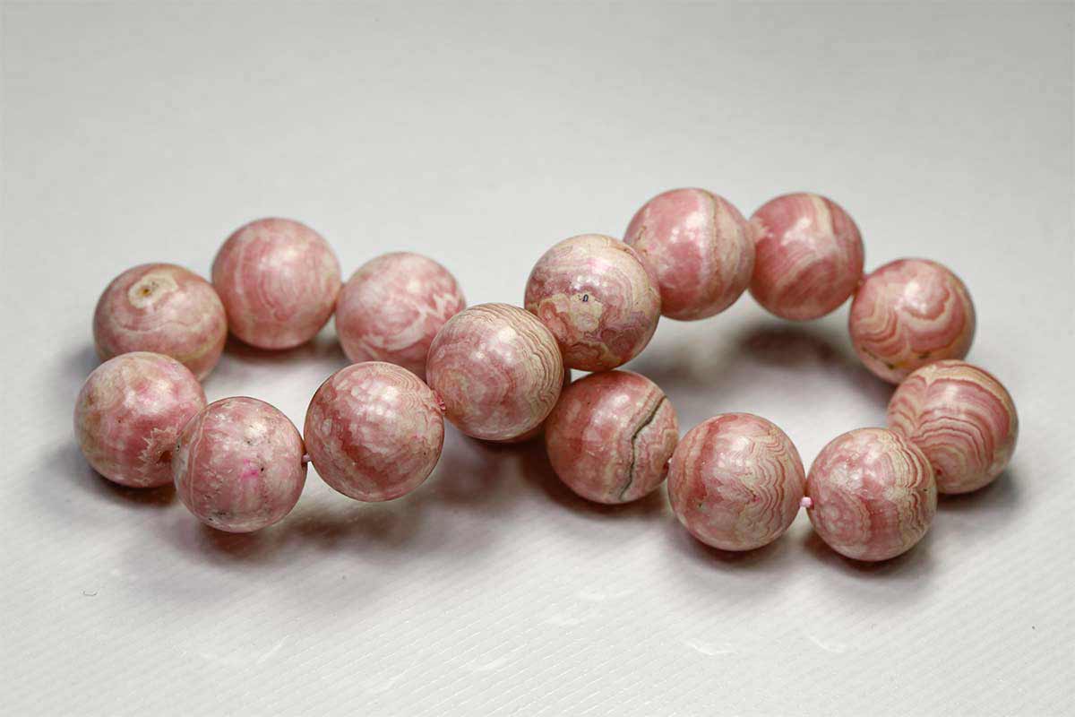 インカローズ ロードクロサイト ブレスレット 13.7mm パワーストーン 天然石 原石