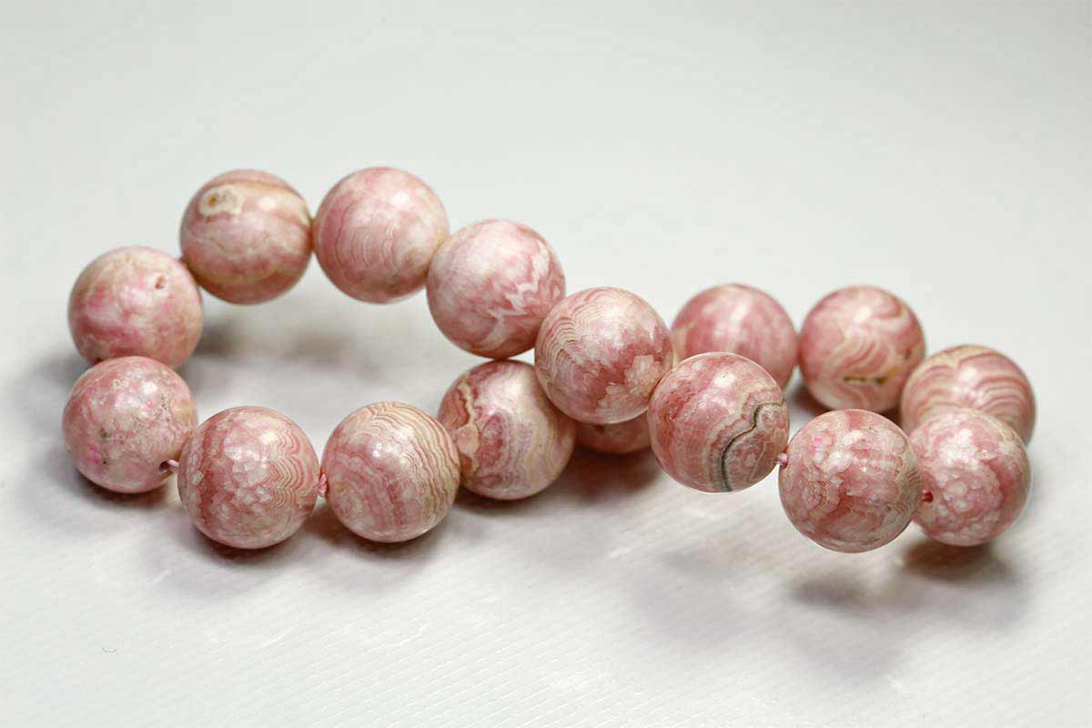 インカローズ ロードクロサイト ブレスレット 13.7mm パワーストーン 天然石 原石