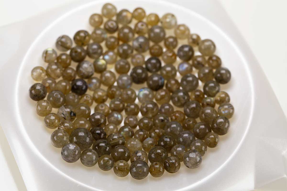 ラブラドライト ビーズ 量り売り 4.5mm - 7.8mm 40g超 100粒超 パワーストーン ブレスレット 天然石 原石