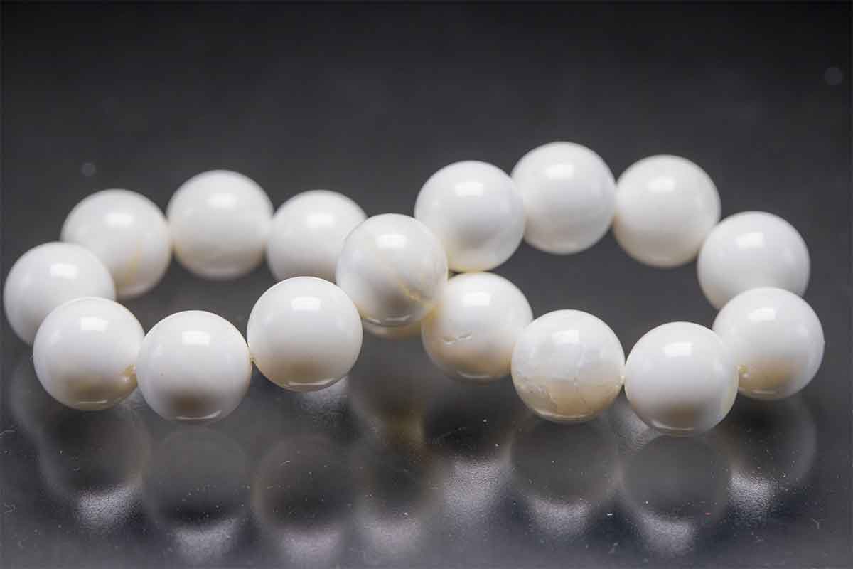 ホワイトシェル 粒径12mm シェル パワーストーン 天然石 原石