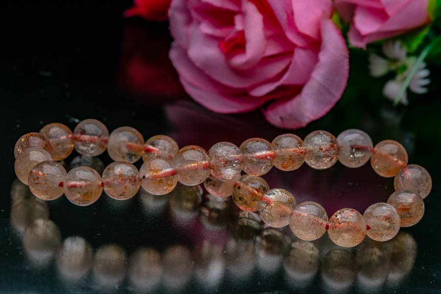 サンストーン 粒径7mm マイカサンストーン パワーストーン ブレスレット 天然石 原石 浄化