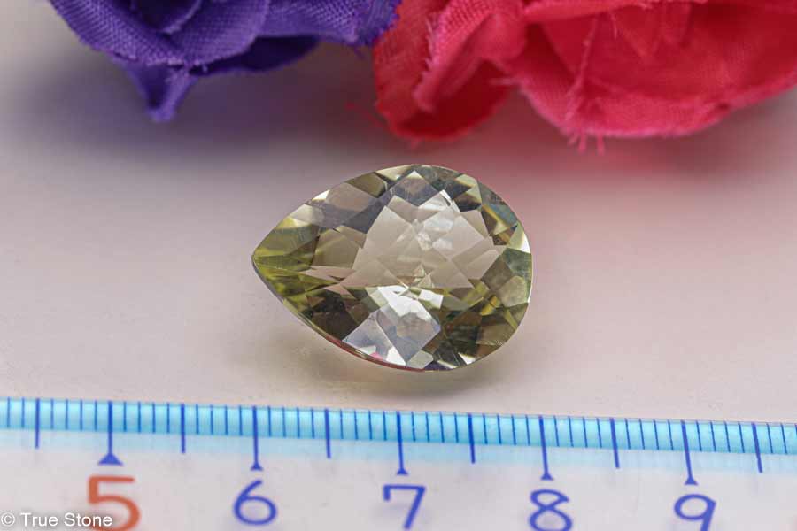 AAA レモンクォーツ 宝石質 13.87ct 大粒 ファセットカット
