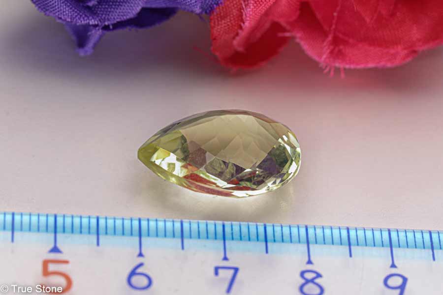 AAA レモンクォーツ 宝石質 13.87ct 大粒 ファセットカット