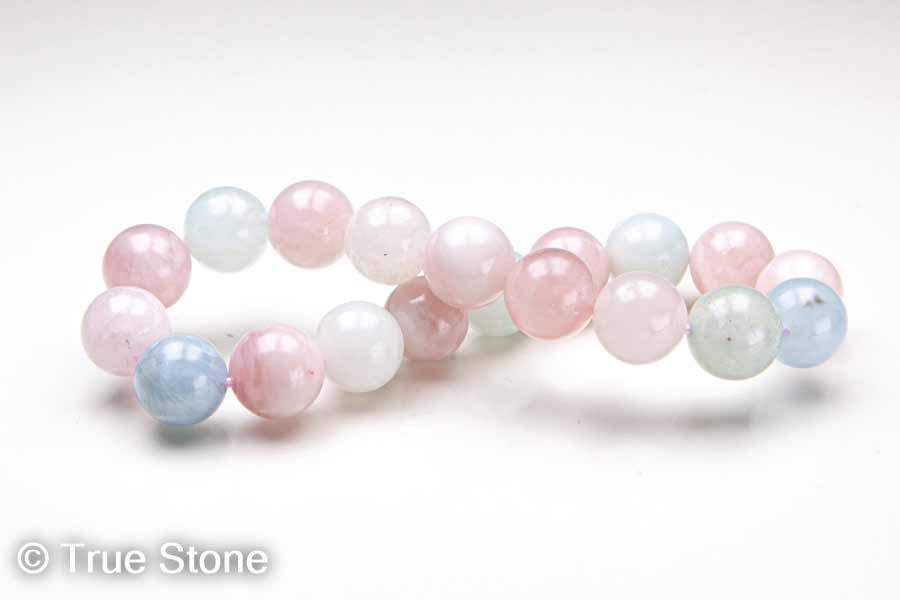 緑柱石 ベリル ミックスベリル ブレスレット 10mm アクアマリン モルガナイト グリーンベリル ホワイトベリル