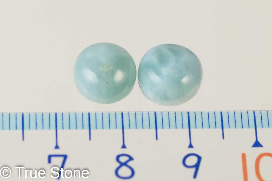True Stoneのラリマー カボション ルース 2個セット売り ハンドメイド ピアス 指輪 ペクトライト ブルーペクトライト ヒーリング ドミニカ｜アングル2