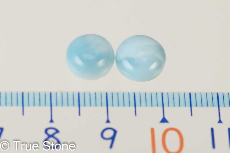 ラリマー カボション ルース 2個セット売り ハンドメイド ピアス 指輪 ペクトライト ブルーペクトライト ヒーリング ドミニカ