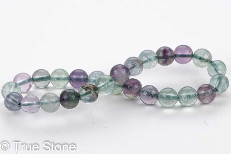 ミックス フローライト ブレスレット 6.7mm-6.9mm 蛍石 ほたるいし バイカラーフローライト