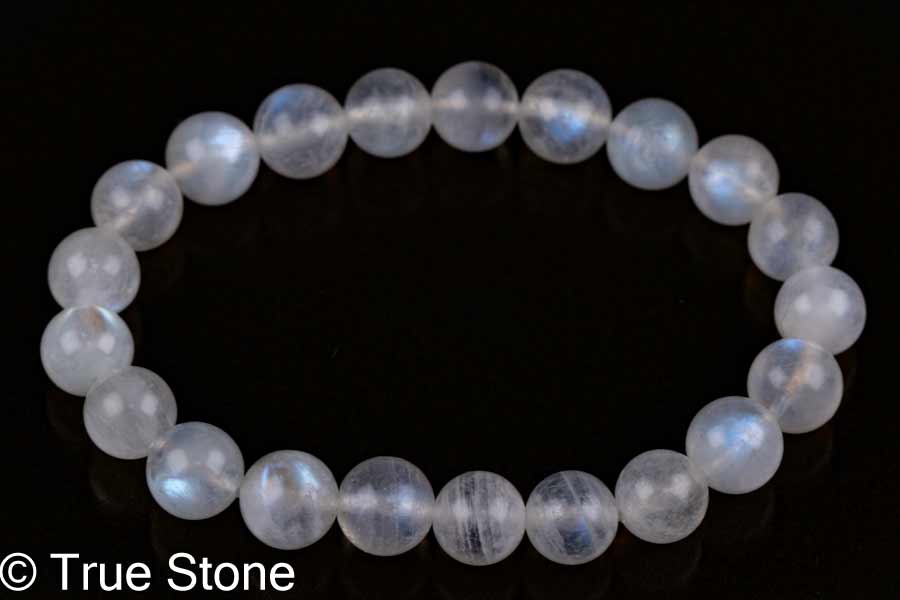 A ムーンストーン ブレスレット 7.9mm-8.4mm 長石 フェルドスパー ブルーシラー アルバイト パワーストーン 天然石 原石