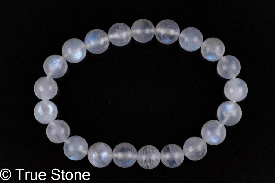 A ムーンストーン ブレスレット 7.9mm-8.4mm 長石 フェルドスパー ブルーシラー アルバイト パワーストーン 天然石 原石