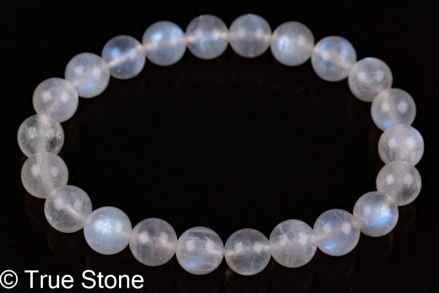 A ムーンストーン ブレスレット 8.2mm-8.7mm 長石 フェルドスパー ブルーシラー アルバイト パワーストーン 天然石 原石