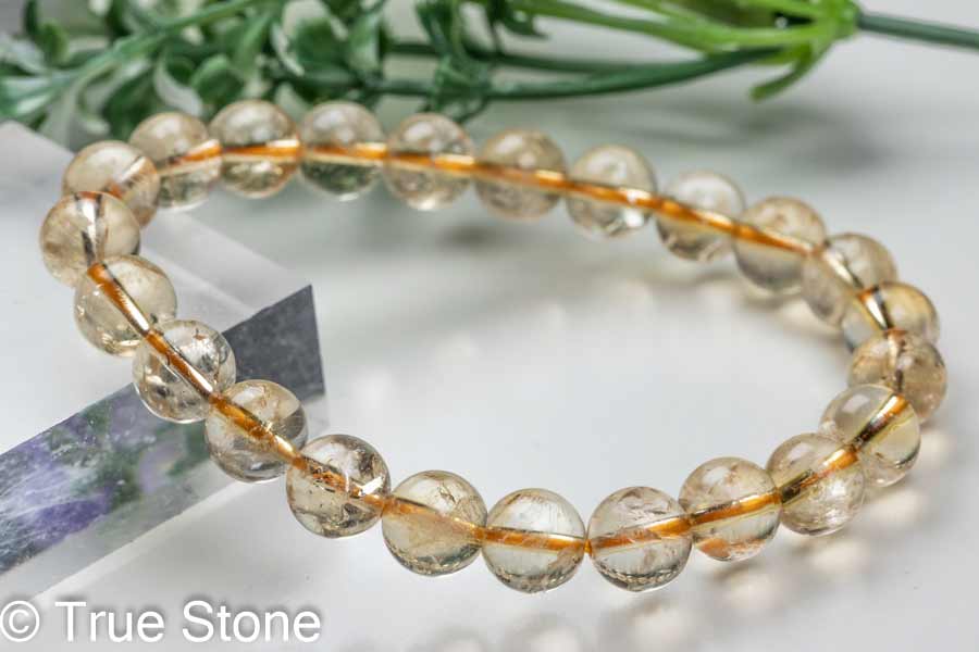 シトリン ブレスレット 8.2mm-8.4mm 黄水晶 クォーツ パワーストーン 天然...