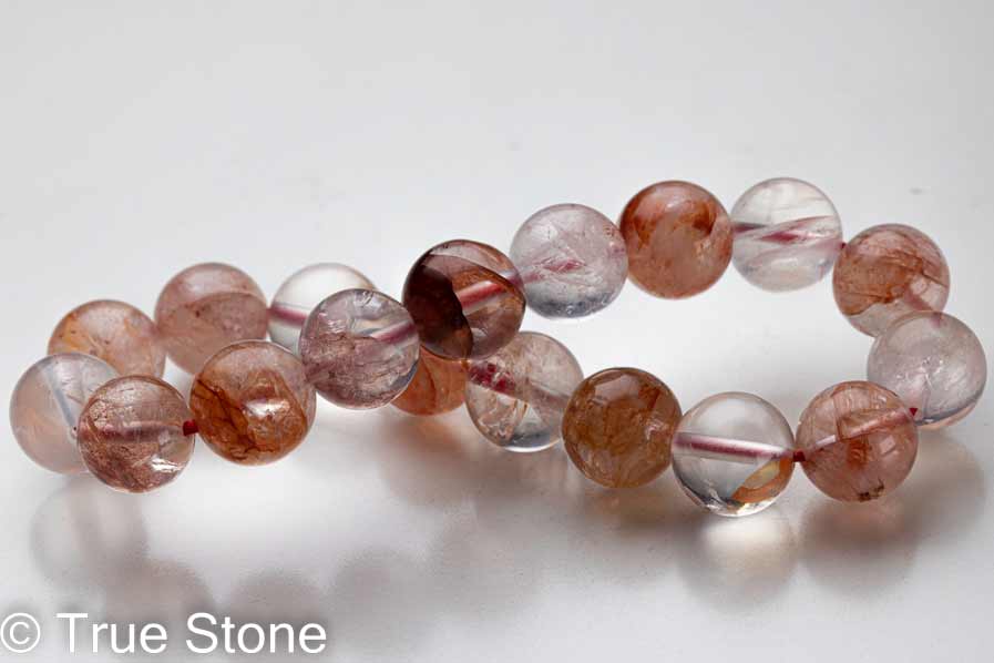 レッドヘマタイトクォーツ ブレスレット 9.9mm-10.5mm ヘマタイト パワーストーン 天然石 原石 浄化