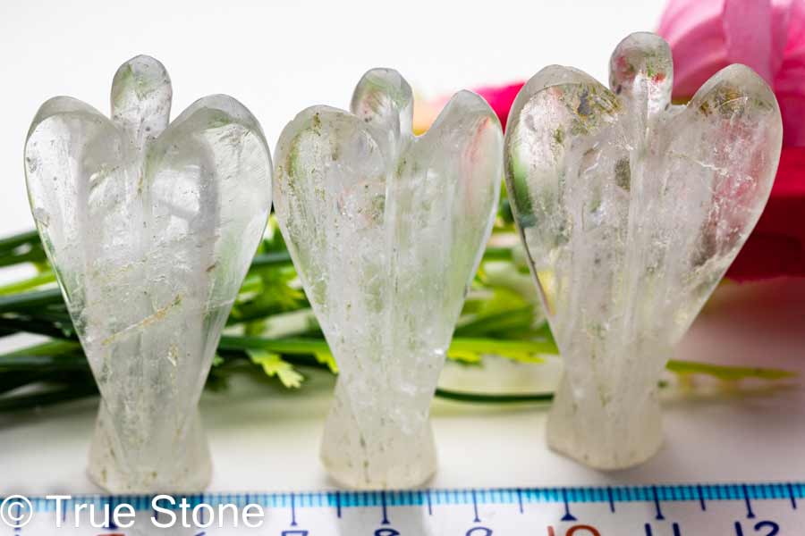 天然水晶 エンジェル 3人セット 総重量51g 天使 インド産 ヒマラヤ水晶 クリスタル クォーツ 水晶