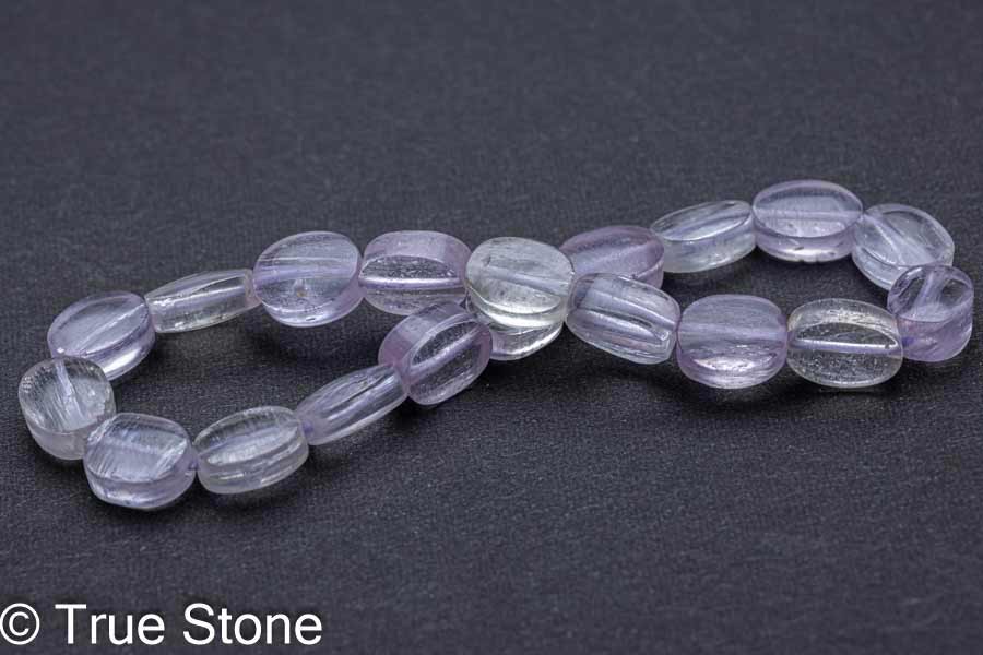 AAA クンツァイト フラットオーバルカット ブレスレッド 14.2g 天然石 原石 パワーストーン