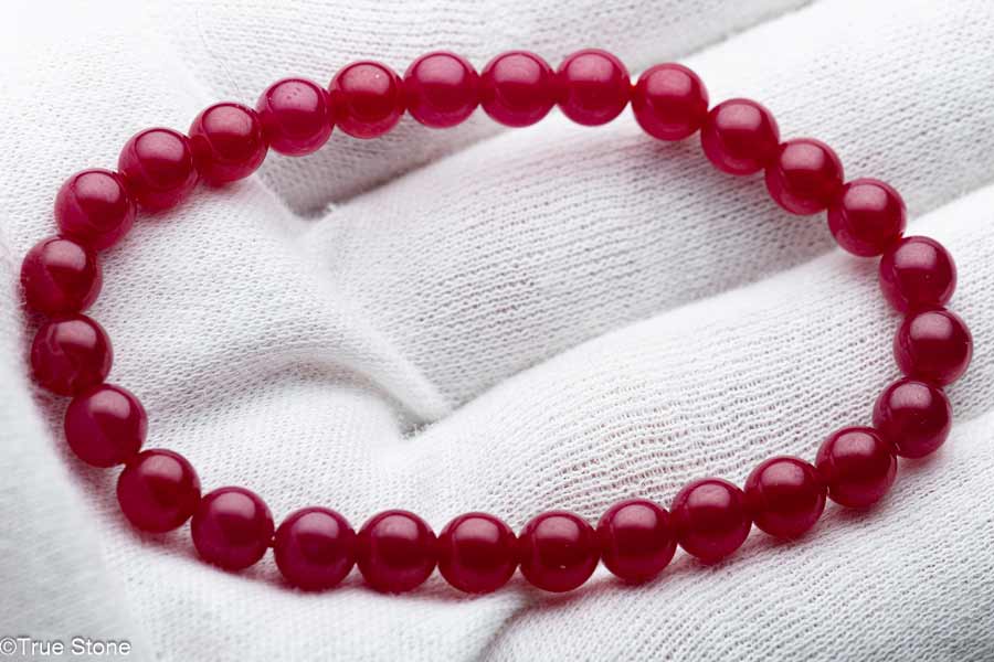 AAAAA 合成 ルビー ブレスレット ブラックライトで「真紅」に蛍光する高発...