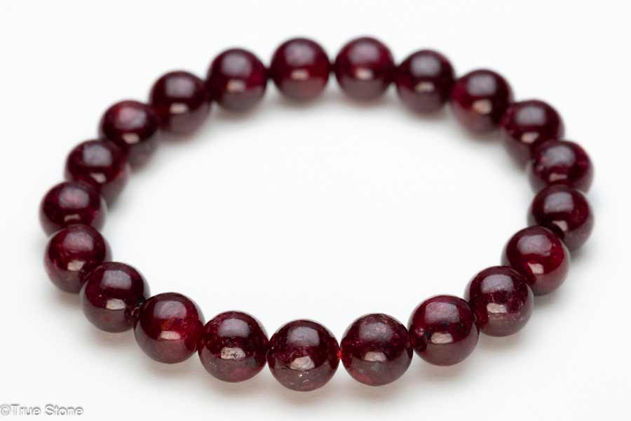 天然 ルビー サファイア ブレスレット コランダム 赤紫～暗赤色 インド産 ...