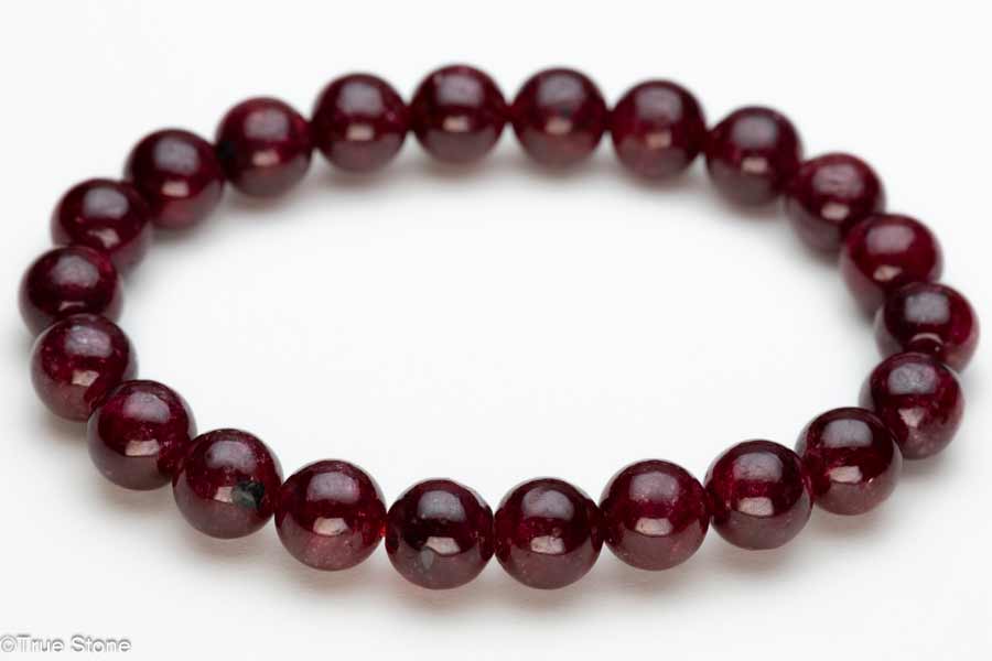 天然 ルビー サファイア ブレスレット コランダム 赤紫～暗赤色 インド産 ...