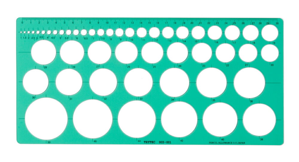 製図用テンプレート定規円定規152x31