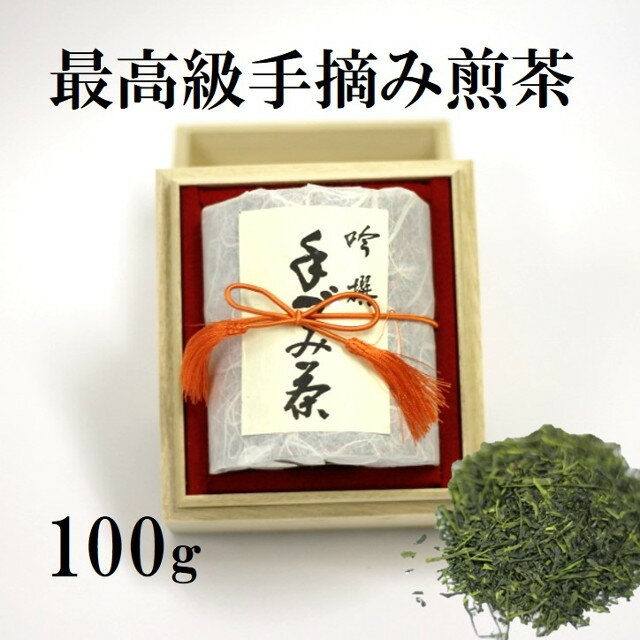 最高級 てづみ茶 缶入 計100g　静岡県足久保産 生産者指定 1番茶 名人茶 手摘み 送料無料 贈答用 ギフト プレゼント