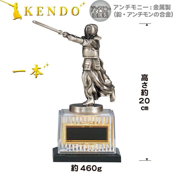 トロフィー 剣道 ブロンズ 高さ20cm 卒業記念品 剣道 トロフィー 卒団記念品 剣道部 トロフィー スポーツ アウトドア 格闘技 武術 剣道 先生 プレゼント 賞品 景品 トロフィー カップ 卒業 卒団 部活 引退 記念品 トロフィー 剣道 一本 剣士 名入れ 1個から 剣道トロフィー