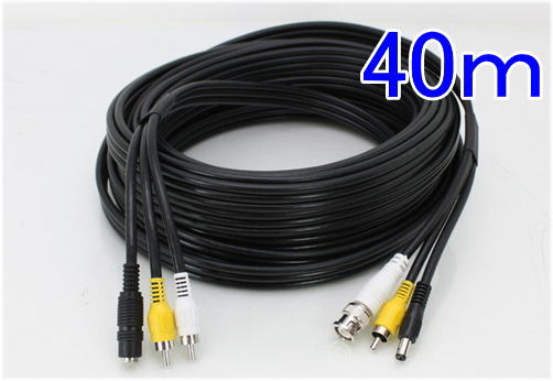 乐天商城 - 【SA-48058】防犯カメラ・監視カメラ用ケーブル 映像音声電源3本一体タイプ 40m