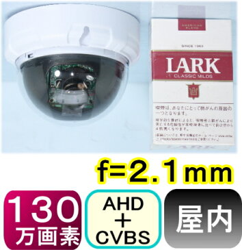【SA-50974】防犯カメラ 130万画素アナログ(CVBS)信号&AHD(720p)信号切り替え出力可 f=2.1mmレンズ 画角: 水平約106度