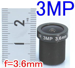 【SA-51125】 防犯カメラ・監視カメラ ボードレンズ f=3.6mm(F=1.8)レンズネジ径12mm3メガピクセルカメラ にも対応