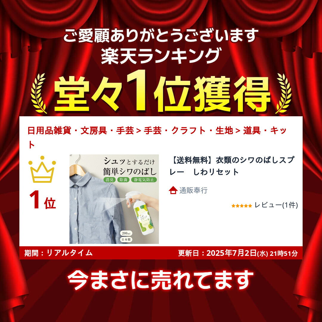 【送料無料】衣類のシワのばしスプレー　しわリセット 2
