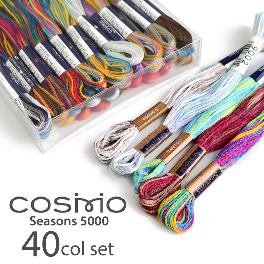 糸 刺しゅう糸 Seasons シーズンズ 5000 刺しゅう糸 全40色セット コスモ 大容量 刺しゅう糸セット 大容量 刺しゅう糸セット