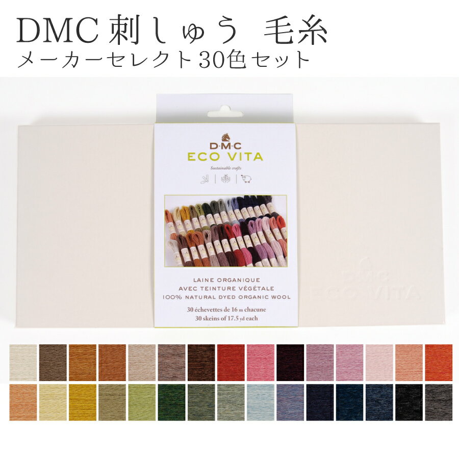 刺しゅう糸 ECO VITA ウールスレッド 30色セット DMC刺しゅう毛糸 ECOVITA エコヴィータ 大容量 刺しゅう糸セット 秋カラー刺しゅう糸 オータムのサムネイル