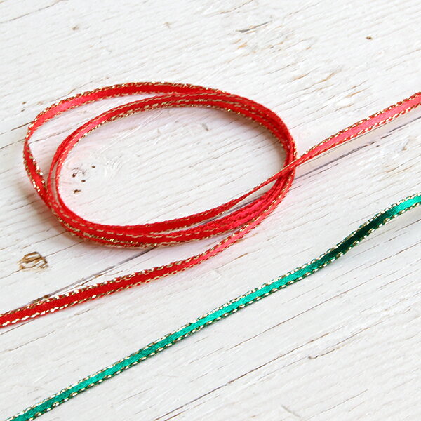 エッジラメサテンリボン 巾3mm クリスマスリボン リボン【1m単位の切り売り販売】