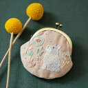 動物刺繍キット がま口 やわらぎの花々とちょこんとうさぎさんのがま口 chicchiさん 口金キット かわいい 手作り ハンドメイド