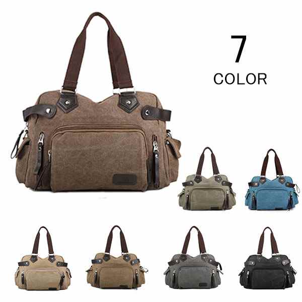 メンズ ショルダーバッグ トートバッグ レディース キャンバスバッグ 斜め掛けバッグ 斜めがけ 肩掛け 帆布バッグ アウトドア 大容量 高校生 大容量 旅行 就職 出張 通勤 通学 2WAY レトロ aaa