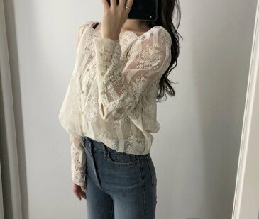 送料無料 レース 花柄 シャツ ブラウス 白 黒 Tシャツ カットソー レディース 可愛い かわいい ロング シンプル 無地 ゆったり 大人 上品 長袖 大きいサイズ 春 夏 秋 冬 カジュアル 透け シースルー 肌見せ オフィス OL 通勤 着痩せ