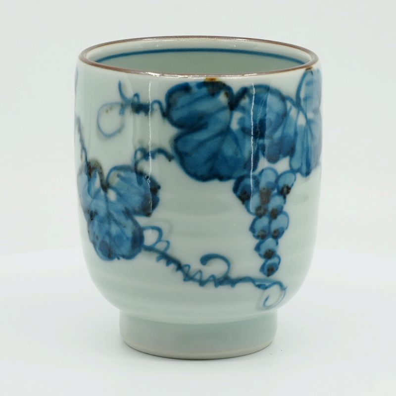 湯呑み 湯のみ 湯飲み 京焼 清水焼 湯呑み茶碗 陶器製 日本製 器 おしゃれ 高級 プレゼント 人気 和食器 湯呑(大) 1客 紙箱入 青赤葡萄