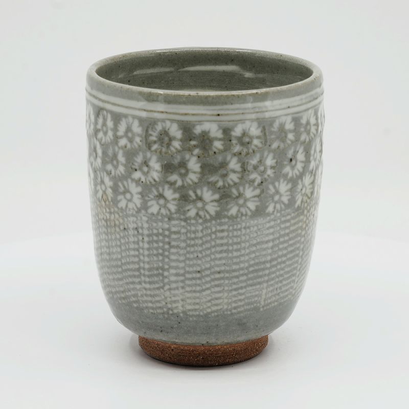 乐天商城 - 湯呑み 湯のみ 湯飲み 京焼 清水焼 湯呑み茶碗 陶器製 日本製 器 おしゃれ 高級 プレゼント 人気 和食器 湯呑(小)1客 紙箱入 灰三島とびかんな